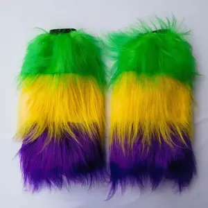 Pafu Masquerade Accessories Mardi Gras Costume Outfit for Kids Fur Heels Long Boots Cuff Cover Mardi Gras Leg Warmer Covers