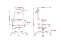 Siège de bureau ergonomique moderne avec support lombaire réglable et structure en nylon pour postes de travail d'entreprise, usage en chambre et mobilier contracté