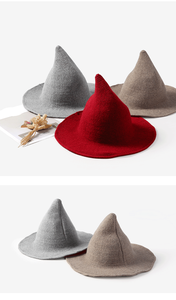 Regalo de decoración de Halloween rosa para niños y adultos, sombrero de bruja puntiagudo de lana, disfraz de bruja de Halloween rosa para <span class=keywords><strong>niñas</strong></span> - Product Image 3