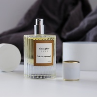Hoge Kwaliteit Heldere Lege Glazen Parfumfles 50Ml Luxe Glazen Parfumfles Met Witte Gouden Deksels
