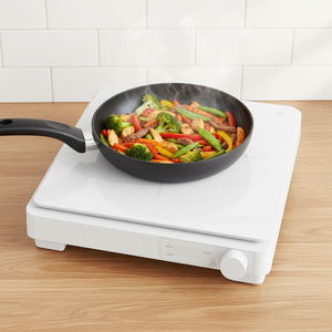Table <span class=keywords><strong>de</strong></span> cuisson à <span class=keywords><strong>induction</strong></span> électrique domestique avec <span class=keywords><strong>plaque</strong></span> chauffante en verre à commande tactile et bouton <span class=keywords><strong>de</strong></span> commande en plastique <span class=keywords><strong>pour</strong></span> la cuisson - Product Image 4