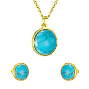 Collier en acier inoxydable avec saphir texturé, prix de gros, collection 2022, pour femme - Product Image 1