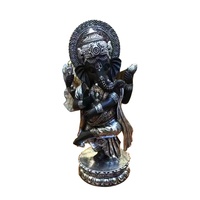 Décoration Feng Shui sur mesure pour la maison, artisanat en résine pour la méditation, statue indienne de Bouddha éléphant debout avec halo