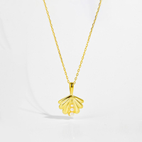 FUAMAY Dainty Shell Charm Collier Avec Perle Fine Plaqué Or 925 En Argent Sterling Shell Charm Collier Pour Les Femmes