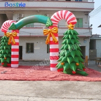 Arche gonflable de Noël personnalisée en forme de canne à sucre et d'arbre de Noël pour la location de décorations commerciales de fêtes