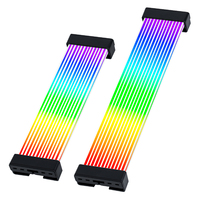 Panel Lampu RGB Asiahorse PC untuk Kabel PSU ATX 8Pin 24Pin GPU Dual Triple ARGB 18/16AWG Kabel Ekstensi Stok