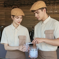 Uniforme d'été à manches courtes pour le personnel de restauration 25165-66 – Style professionnel pour équipes de service de restaurants, hôtels et cafés