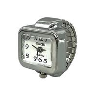 Vente en gros Mini montre bague en acier inoxydable unisexe Bagues à quartz élastiques créatives Bijoux de fiançailles tendance