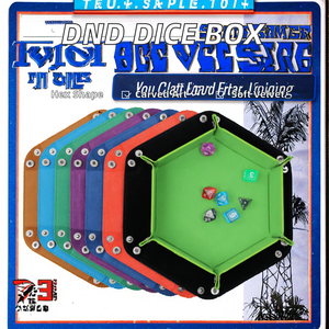 Wholesale Eco-Friendly Foldable Polyhedral <b>DND</b> Dice Box Custom Logo Carved Hexagonal Velvet Cloth Tray for Desktop Storage - Product Image 2
