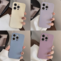 Funda para Teléfono Móvil Color Macaron para iPhone 11 12 13 14 15 16 Pro Max, Carcasa Protectora de TPU a Prueba de Golpes con Protección para la Cámara