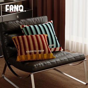หมอนอิงลายทางสีสันสดใส Fanq รูปทรงสี่เหลี่ยมผืนผ้า ถอดซักได้ เหมาะสำหรับตกแต่งโซฟาห้องนั่งเล่น - Product Image 2