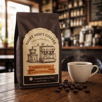 Sachet de café personnalisé en kraft mat à fond plat, étanche à l'humidité, avec fermeture aromatique, à quatre soudures, de qualité alimentaire, pour café
