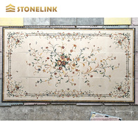 Motif de sol décoratif, jet d'eau personnalisé, fleur, marbre, médaillons pour Villa
