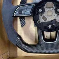 Volant semi-suède en fibre de carbone avec palettes de changement de vitesse étendues pour Audi S7 S5 B9.5 A3 8Y S3 S5 Q7 TT MK3 A3 RS4 A6 B9.5