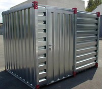 Abri à outils métallique industriel galvanisé en kit, conteneur de stockage portable avec coins renforcés