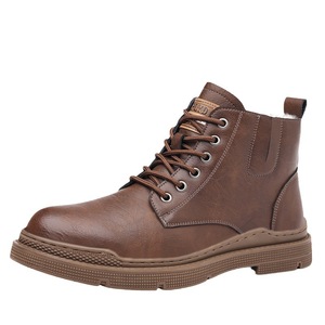 Bottes Martin pour hommes, hiver, cuir véritable, bout rond, doublure en fourrure, semelle extérieure en caoutchouc antidérapante, semelle intermédiaire en EVA, bottes de chasse - Product Image 5