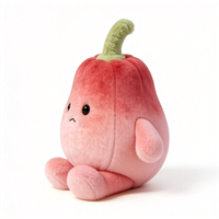 En gros Peluche Pomme en Cire Mignonne Assise avec Clochette, Fruité en Peluche à Gros Ventre, Poupée Pomme Rose