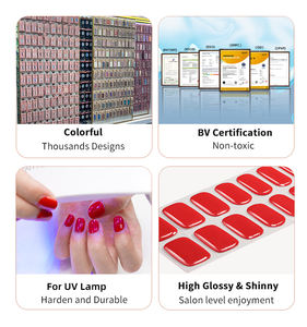 Semi-gehärtete 3D Herbst <span class=keywords><strong>French</strong></span> Gel-Nagelsticker, Wasserfeste UV-Gel-Nagelfolien aus Kunststoff im langen Design - Product Image 3