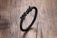 Nouveau Design Offre Spéciale Punk Acier Inoxydable Câble Fil Bracelet Bracelet Hommes Hiphop Viking Dragon Manchette Bracelet