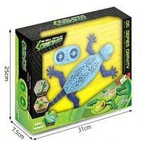 Robot Gecko Télécommandé 2.4G, Jouet Rechargeable Grimpant aux Murs avec Lumières Colorées, Portée 50M, Jouet Électrique d'Intérieur/Extérieur pour Farces