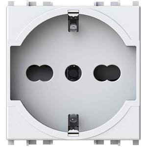 4 prises murales Schuko P40 230V AC 1 sortie avec mise à la terre standard en polycarbonate blanc - Product Image 4