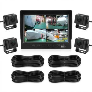 Monitor de 7 Pulgadas IPS AHD 1080P con Sistema AI <span class=keywords><strong>BSD</strong></span>, Pantalla Dividida en 4, Detección Humana y 4 Cámaras Impermeables para Camiones - Product Image 1