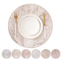 Best-seller Napperons ronds en PVC motif nuage de feux d'artifice avec estampage or Tapis de table et sous-verres antidérapants résistants à la chaleur