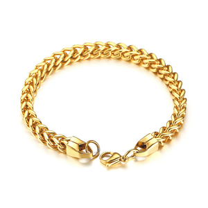 Stainless Steel Luxury Gold Franco Link Chain Bracelet Mens