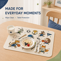 Set de table pour enfants, dessin animé, sport, animaux, PP PEVA, imperméable, anti-taches, pour la table à manger des enfants