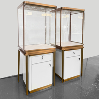 Vitrine de présentation de bijoux en verre sur mesure, table rectangulaire en bois peint blanc, comptoir de présentation de bijoux pour boutique de bijoux