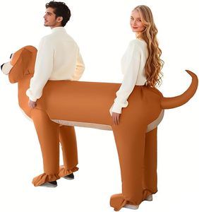<span class=keywords><strong>Disfraz</strong></span> Inflable de Perro Salchicha para Parejas Adultas, Divertido <span class=keywords><strong>Disfraz</strong></span> de Perro para Halloween, Trajes de Cosplay para 2 Personas, Hombres y Mujeres, Poliéster - Product Image 2