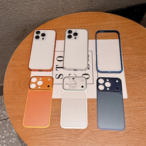 Coque de téléphone avec cadre logo en alliage d'aluminium et moule arrière intégré givré pour <span class=keywords><strong>iPhone</strong></span> 13-16, transformation rapide en <span class=keywords><strong>iPhone</strong></span> 17 - Product Image 2