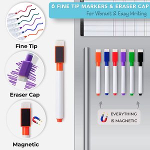 Lớn bằng văn bản không gian khô-xóa Magnetic việc vặt biểu đồ bảng cho tổ chức gia đình làm việc lịch trình - Product Image 4