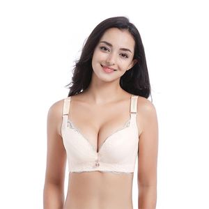 Encaje Tallas grandes <span class=keywords><strong>Pecho</strong></span> pequeño Engrosado Soporte superior Regordeta Niñas Push up Sujetador Ajustable Ropa interior sexy para mujeres - Product Image 4