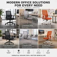 Chaise de bureau pivotante ergonomique moderne de haute qualité, personnalisée, avec dossier moyen en tissu, mobilier de bureau