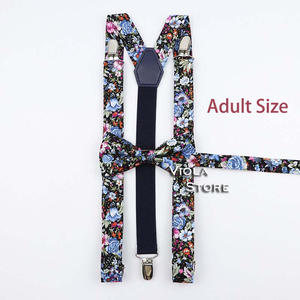 3 taglie <span class=keywords><strong>bretelle</strong></span> floreali in cotone papillon set uomo donna bambini <span class=keywords><strong>bretelle</strong></span> cinghie regolabili pantaloni <span class=keywords><strong>maschili</strong></span> camicia ragazza gonna accessorio regalo - Product Image 5