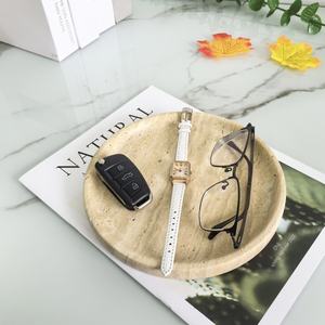 Современный мраморный поднос из травертина для ванной кухни, поднос для домашнего декора, поднос для свечей, органайзер для растений для свадеб - Product Image 5