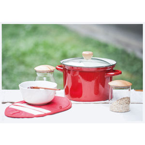 Panela de Metal Esmaltada Vermelha Daile Melhor Preço 24cm 4L Compatível com Gás e Indução Panela Ecológica para Cozinha - Product Image 4