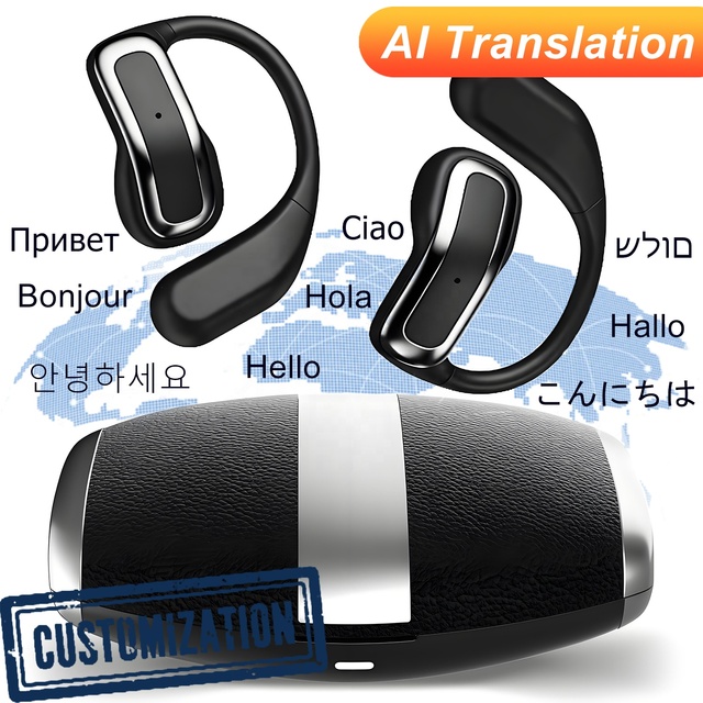 Customized OWS MJ-101 Language AI Translation Earphone, Real-time Translation Device, for Travel, Supports Offline Translation