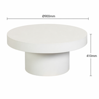 Table basse moderne en micro-ciment durable et écologique, noyer foncé, style nordique minimaliste, en MDF, pour salon, vente en gros OEM