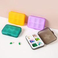 Organisateur de pilules transparent en forme de croix à 6 compartiments, étui à médicaments portable pour 3 jours