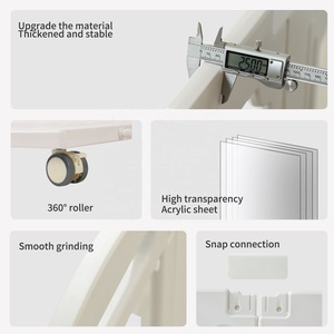 USMILEPET Personalizar HDPE + Paneles de Valla Transparente Acrílico Jaula <span class=keywords><strong>para</strong></span> Perros con <span class=keywords><strong>Ruedas</strong></span> Esgrima Puertas de Enrejado <span class=keywords><strong>para</strong></span> Casa Sala de Estar - Product Image 2