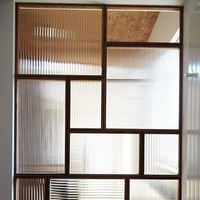 Panneau en plastique à rayures épaisses Concave Clear Fluted Ribbed Acrylic Textured Sheet Interior Decoration Acrylic Sheet