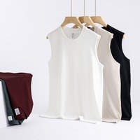 Débardeur de sport pour homme, été, 230 g/m², 100 % coton, coupe ample, respirant, sans manches, couleur unie, personnalisable avec logo