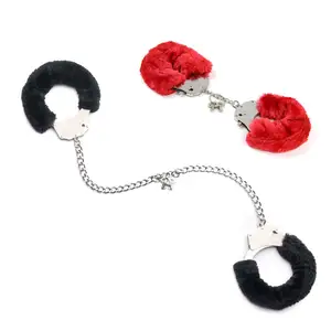 High Quality Furry <strong>Fluffy</strong> Metal Handcuffs and Furry Ankle <strong>Cuffs</strong> for Fetish Erotic Toy Sm Handcuff - Product Image 1
