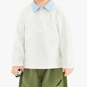 Camiseta de Manga Larga con Cuello Polo para Niños, Conjunto de Primavera para Niñas, Camiseta Básica de Primavera para Niños, Top de Primavera y Otoño para Bebés - Product Image 3