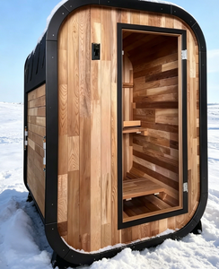 Sauna da Esterno di Lusso in Cedro Rosso/Hemlock per 1-2 Persone, Design Cubico Intelligente con <span class=keywords><strong>Stufa</strong></span> per Giardino - Product Image 2