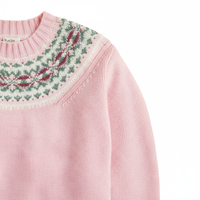 Pull à col rond épais pour homme à motif floral en polyester/nylon tricoté anti-froissement et respirant pour la saison hivernale