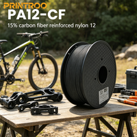 PRINTROO 1 kg de nylon renforcé de fibres de carbone 12, haute rigidité, impression facile, idéal pour les pièces structurelles de précision, filament PA12 CF