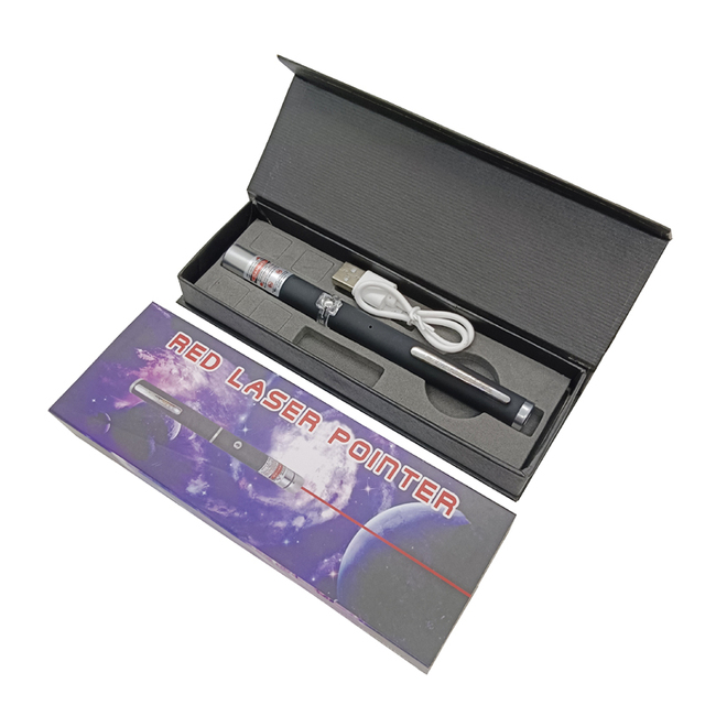 Red Laser Pointer USB Rechargeable Low MOQ Long Distance Lazer Light Green Beam Laser Pointer With Giftbox